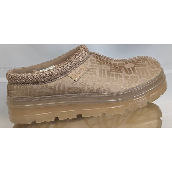 UGG Shoes - Ugg Tasman Graphic Monogram Slipper Size 6 Chestnut Braided Fur Platform Clog